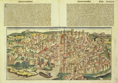 Pohled na opevněné město Florencie, z Norimberské kroniky od Hartmanna Schedela (1440-1514) 1493 od German School
