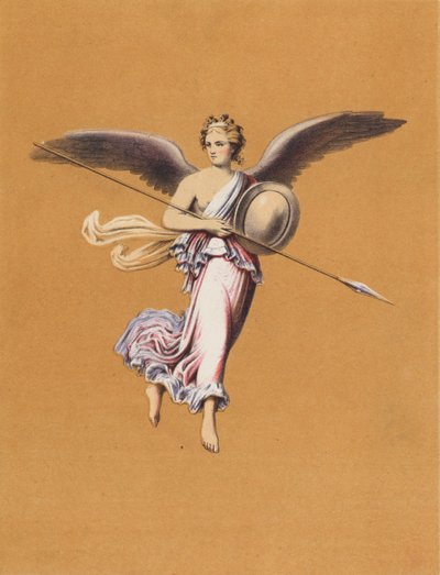 Nástěnná malba z Pompejí, Itálie (barevná litografie) od German School