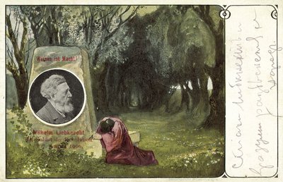 Wilhelm Liebknecht , německý sociálně demokratický politik (barva lito) od German School