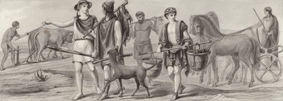 Práce a povolání ve starověkém Řecku. Ilustrace pro Bilder-Atlas (rytina) od German School