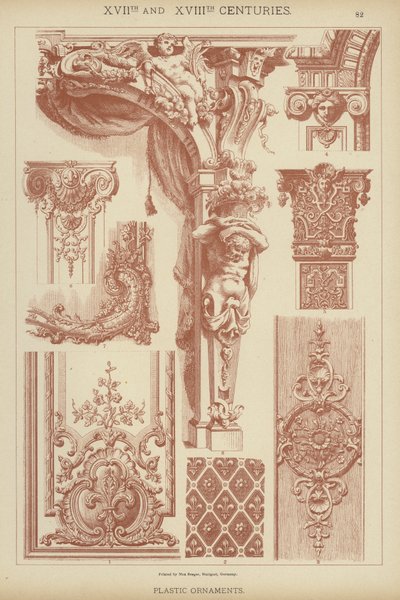 XVII. a XVIII. století, Plastové ozdoby (barevné lito) od German School