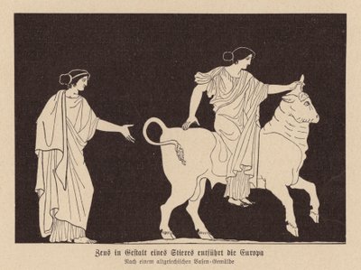Zeus v podobě býka unášejícího Evropu (litho) od German School