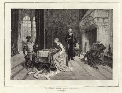 Šachová hra (rytina) od Gerolamo Induno