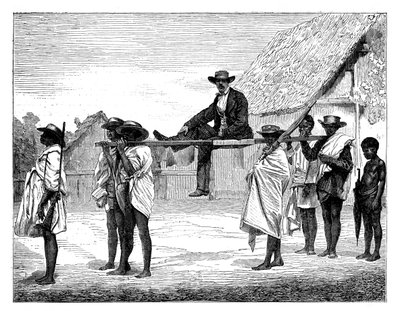 Afričtí domorodci nesoucí bílého muže, Afrika, 19. století. od Gerome Staal