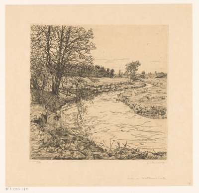 At the Hattemerbeek (původní název na objektu) od Gerrit Haverkamp (signed by artist)