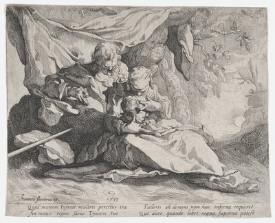 Zbytek na útěku do Egypta, 1593. od Gerrit Pietersz Sweelink