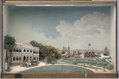 Diorama vládního náměstí v Paramaribo od Gerrit Schouten