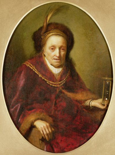 Stará žena s přesýpacími hodinami od Gerrit Dou
