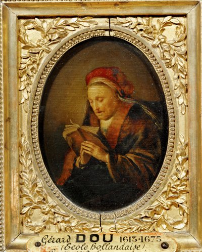 Femme agee: la mere de Rembrandt ... od Gerrit or Gerard Dou