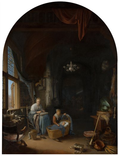 Mladá matka, 1658 od Gerrit Dou
