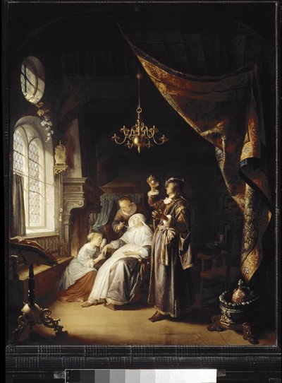 Hydropická žena (olej na dřevě od Gerrit Dou