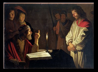 Kristus před Kaifášem od Gerrit van Honthorst