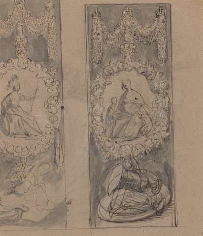 Dekorativní motivy s girlandami (verze) od Gerrit van Honthorst