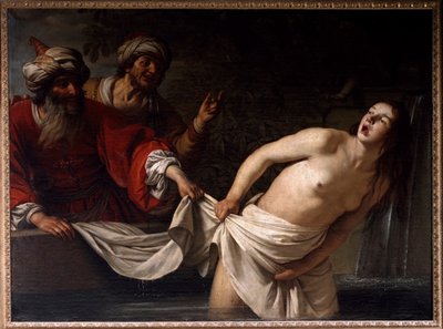 Suzanne in the Bath Obraz od Gherarda delle Nottiho (Gerrit van Honthorst) (1590-1656) 1655 ne. 157x213 cm Řím, Galleria Borghese od Gerrit van Honthorst