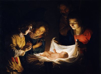 Klanění Ježíšku, c. 1620 od Gerrit van Honthorst