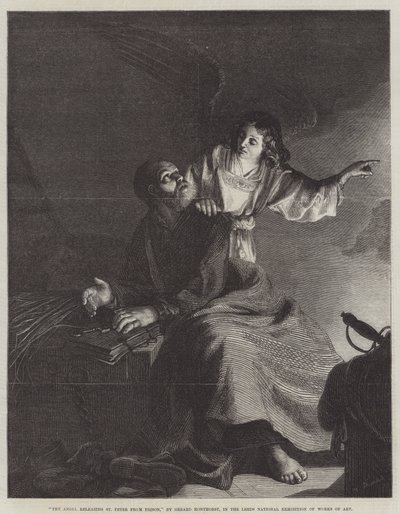 Anděl, propuštění svatého Petra z vězení od Gerrit van Honthorst