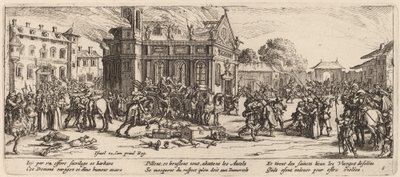 Zničení kláštera od Gerrit van Schagen after Jacques Callot
