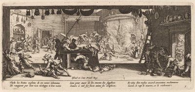 Vyrabování velkého statku od Gerrit van Schagen after Jacques Callot
