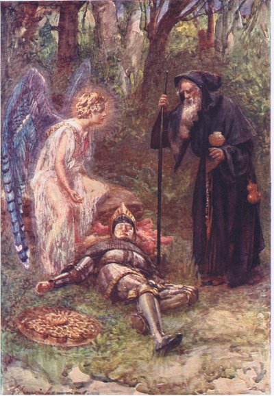 „Pohleďte na tento těžký pohled, ctihodný Sire“, Příběhy královny víl vydal George Harrap and Company od Gertrude E. Demain (after) Hammond
