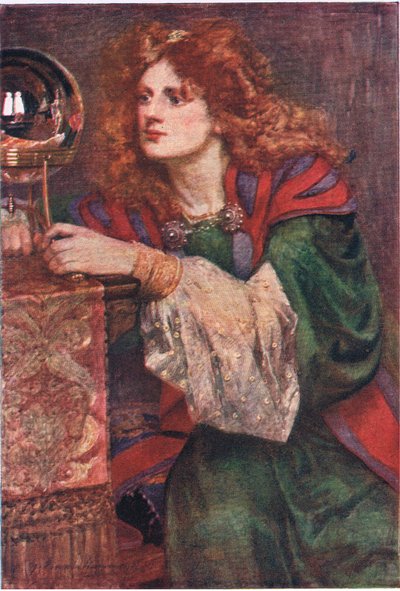 Britomart espies the mirror, Stories from the Faerie Queen vydané George Harrap and Company od Gertrude E. Demain (after) Hammond