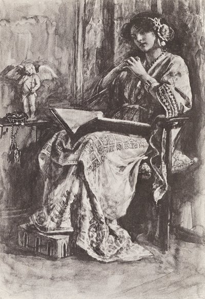 Ilustrace k knize The Story of Hereward, The Champion of England (litografie) od Gertrude E. Demain (after) Hammond