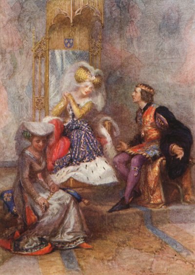 Shakespeare, Král Jindřich V. (barevná litografie) od Gertrude E. Demain (after) Hammond