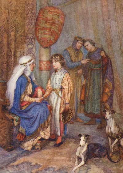 Shakespeare, Král Jan (barevná litografie) od Gertrude E. Demain (after) Hammond