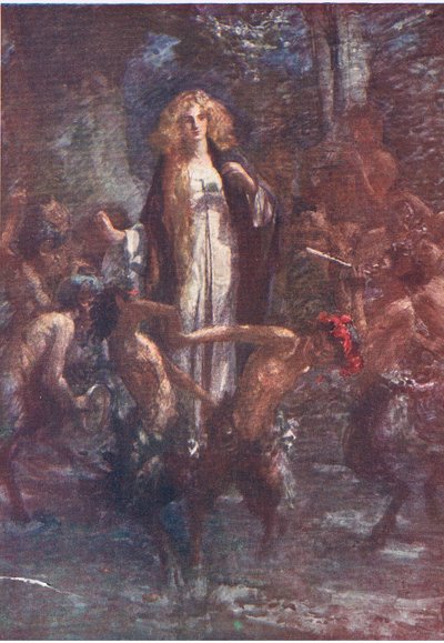 Satyrové kolem ní vesele tančili, Příběhy královny víl vydal George Harrap and Company od Gertrude E. Demain (after) Hammond