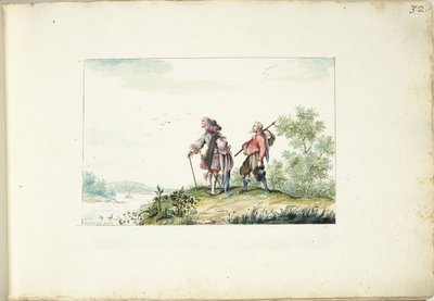 Pán a poutník v krajině od Gesina ter Borch (signed by artist)