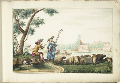 Pastorační představení u řeky od Gesina ter Borch (signed by artist)