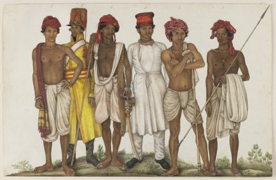 Six Recruits, folio z Fraser Album od Ghulam Ali (family of) (attr. to) Khan