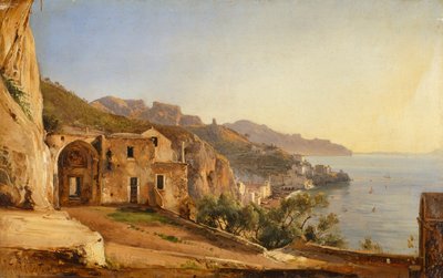 Pohled na Amalfi z jeskyně kapucínů, Giacinto Gigante od Giacinto Gigante