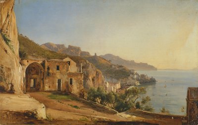 Pohled na Amalfi z jeskyně kapucínů od Giacinto Gigante