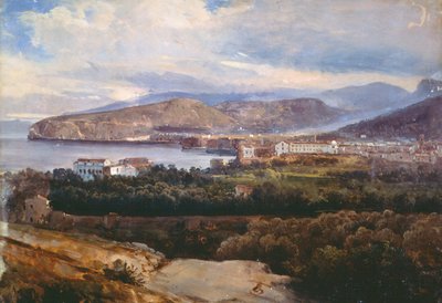 Pohled na Sorrento, Giacinto Gigante, tempera na papíře od Giacinto Gigante