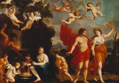 Bez Baccha a Ceres je Venuše studená, od Giacinto Gimignani or Gemignano