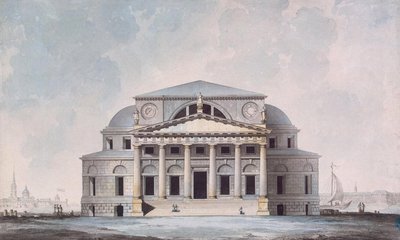 Fasáda budovy burzy v Petrohradu, 1783 od Giacomo Antonio Domenico Quarenghi