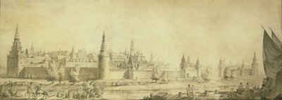 Panoramatický pohled na moskevský Kreml koncem 18. století, konec 90. let 18. století od Giacomo Antonio Domenico Quarenghi