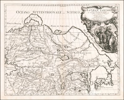 Mapa Velké Tartárie z roku 1683, Giacomo Cantelli da Vignola od Giacomo Cantelli