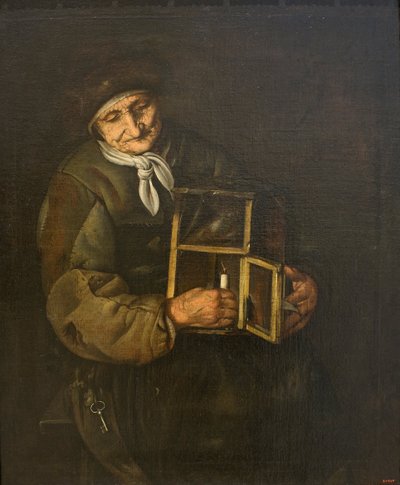 Stará žena s lampou od Giacomo Francesco Cipper