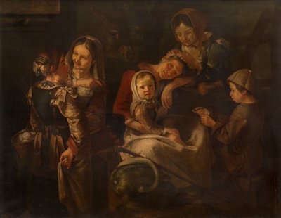 Selské ženy a děti od Giacomo Francesco Cipper