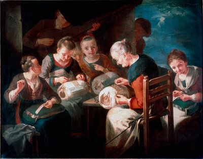 Vyšívačky Obraz od Giacoma Francesca Cippera říká soukromá sbírka Todeschini (17.–18. století) od Giacomo Francesco Cipper