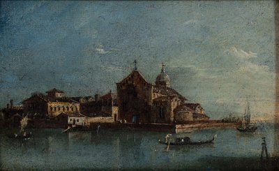 Ostrov Santo Spirito kolem roku 1790 (olej na plátně) od Giacomo Guardi