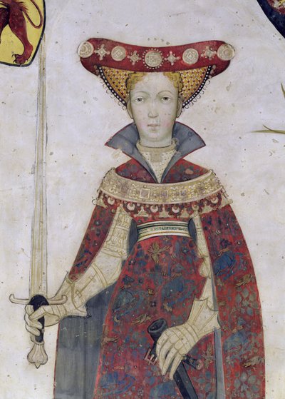 Devět hodných a devět hodných žen, detail Hippolyta, 1418-30 od Giacomo Jaquerio