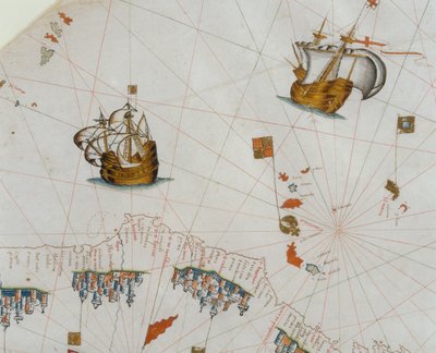 Námořní mapa, detail Kanárských ostrovů, 1564 od Giacomo Maggiolo