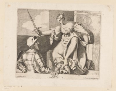 Judith s hlavou Holoferna spravedlnost (Justitia) od Giacomo Piccini