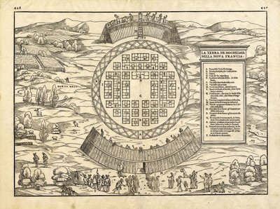 La Terra de Hochelaga nella Nova Francia (Das Land Hochelaga in Neufrankreich) von Giacomo & Ramusio Giovanni Battista (1485-1557) Gastaldi