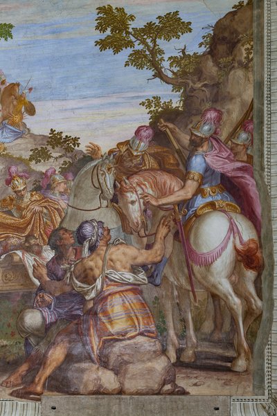 Alexandr Veliký zakrývající mrtvolu Daria pláštěm, Hlavní sál od Giambattista (1526 78) Zelotti