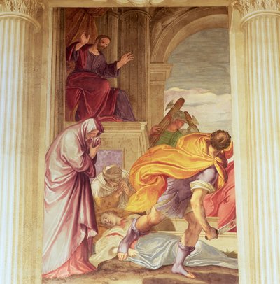 Vražda Panny (freska) od Giambattista (1526 78) Zelotti