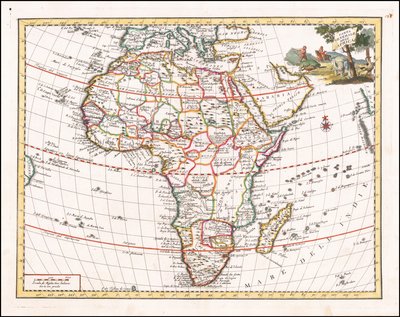 Mapa Afriky z roku 1740, Giambattista Albrizzi od Giambattista Albrizzi