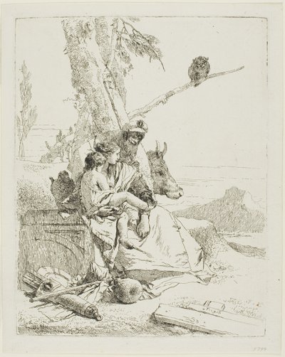 Rodina orientálního rolníka ze Scherzi od Giambattista Tiepolo